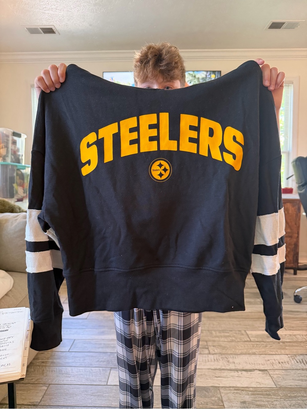 Junk Food Clothing Black & Gold 'Steelers' hooded sweatshirt